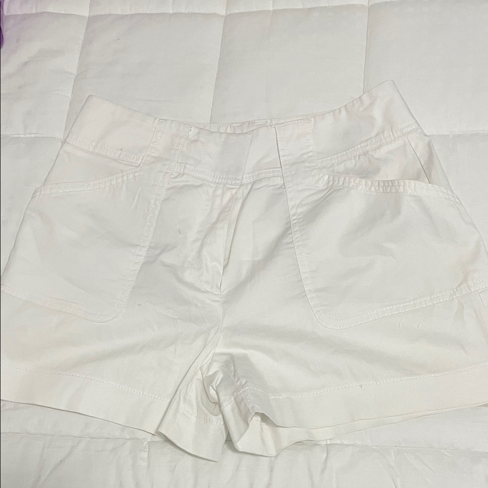 White House Black Market High Waist Cream Shorts